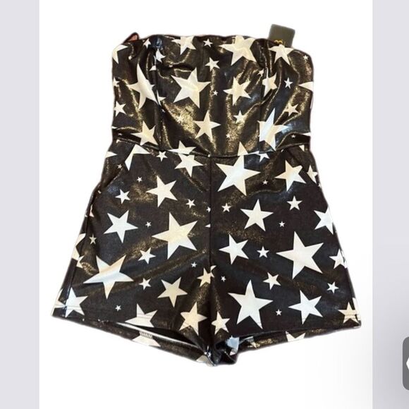 NWT L&B sparkly black romper size Medium ￼ - Picture 1 of 11
